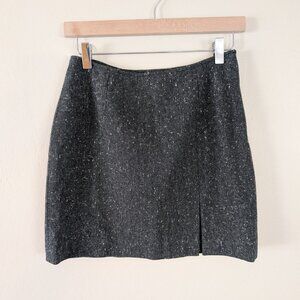 Vintage Express Gray Tweed Mini Skirt Y2K Preppy Academia Wool CluelessSz 3/4 XS